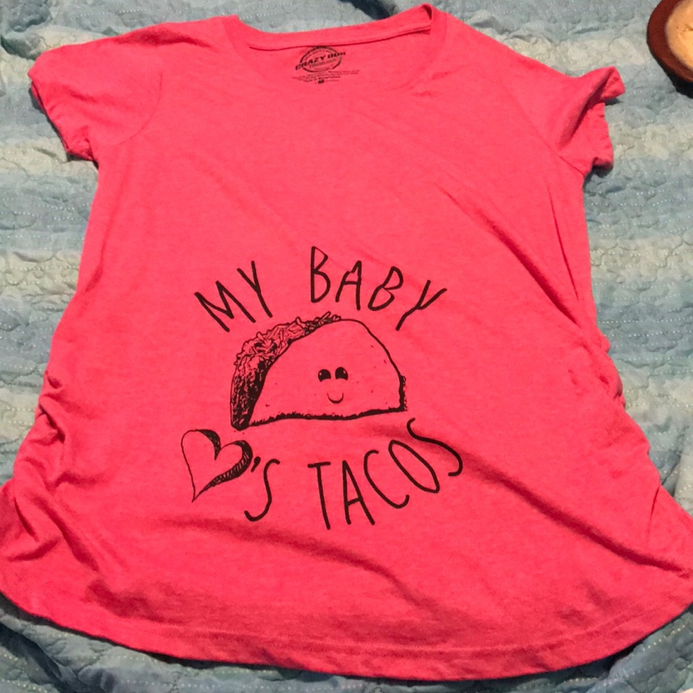 “My Baby ❤️s Tacos” Maternity T-shirt with ruching
